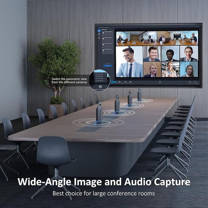 NexiGo Meeting 360 Ultra (Gen 3), Enhanced All-in-One Conference Camera System, Multi-Camera Setup, 8K Capture, AI-Powered Framing and Auto Tracking, for Medium to Large Meeting Rooms