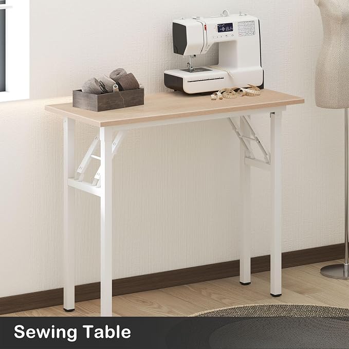 Need Small Desk, 31.5 x 15.7 Inches No Assembly Foldable Writing Table,Sturdy and Heavy Duty Folding Computer Desks for Small Space/Home Office/Dormitory AC5AW(80 * 40)