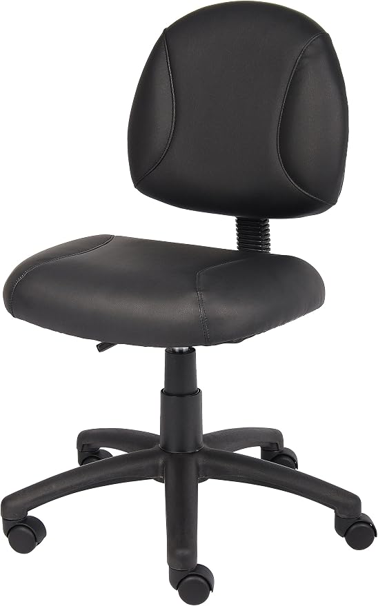 Boss Office Products Posture Task Chair Without Arms in Black, Low-Back (B305)
