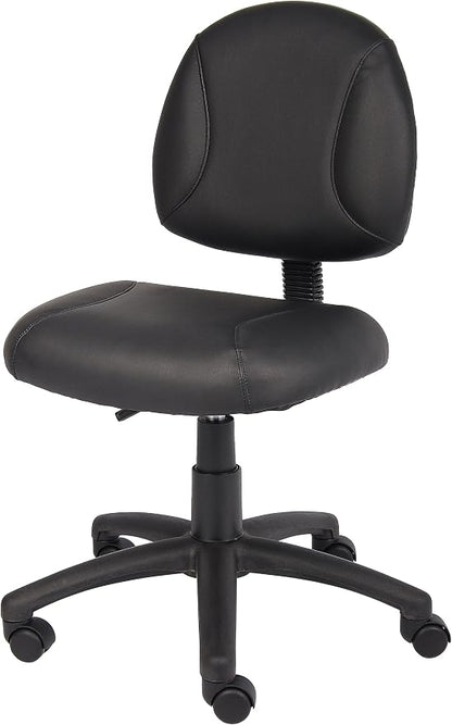 Boss Office Products Posture Task Chair Without Arms in Black, Low-Back (B305)