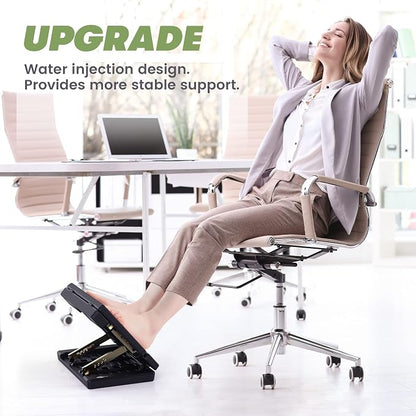 Foot Rest for Under Desk at Work, Height Adjustable footrest, with Massage Roller and Soft Pad, Foldable, Ergonomic, for Work, Office, Computer, Gaming, Metal Frame, All-Season Use(Grey)