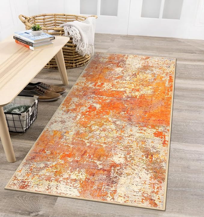 Lahome 2x4 Washable Runner Rug for Hallway, Non Slip Runner Rug, Easy Clean Soft Stain Resistant Carpet for Kitchen, Entry Way, Bathroom, Door-Friendly Mat with Low Pile, 2 x 4 Yellow