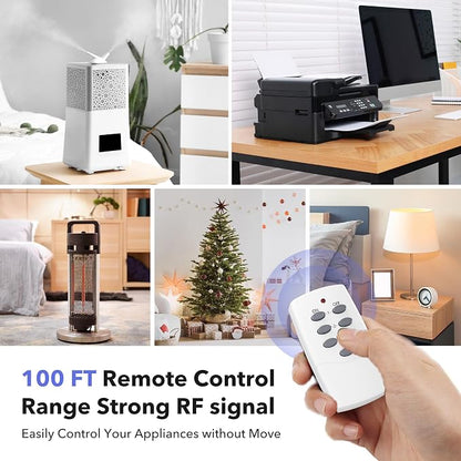 BN-LINK Remote Control Power Strip with 3 Independent Outlets，4 USBs (incl. 20W USB-C), 3.9Ft Extension Cord, 15A/1875W Overload Protection, Wall Mount, for Home, Office, ETL Listed, 1200J