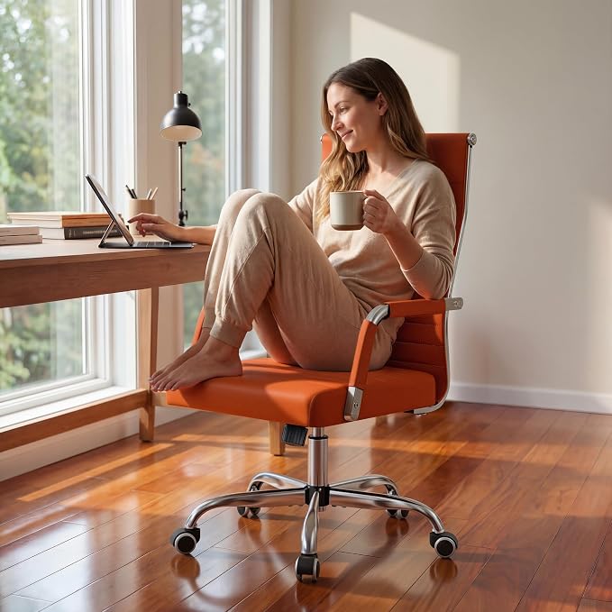 Furmax Ergonomic Office Desk Chair, Orange, 2-Pack
