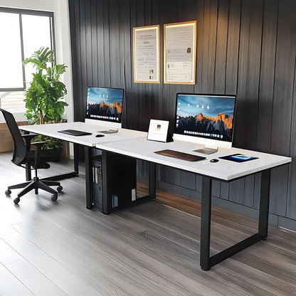 Kaboon Universal Tabletop 60"x18", Solid One-Piece Melamine Table Top, Double Desk L-Desk DIY, Home and Office Countertop, White Rock