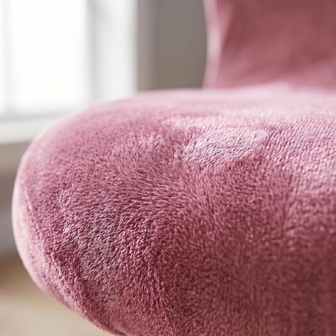 Deisy Dee Velvet Stretch Armless Office Chair Covers - Colorful Stretch Slipcover for Desk Chairs (Pink)
