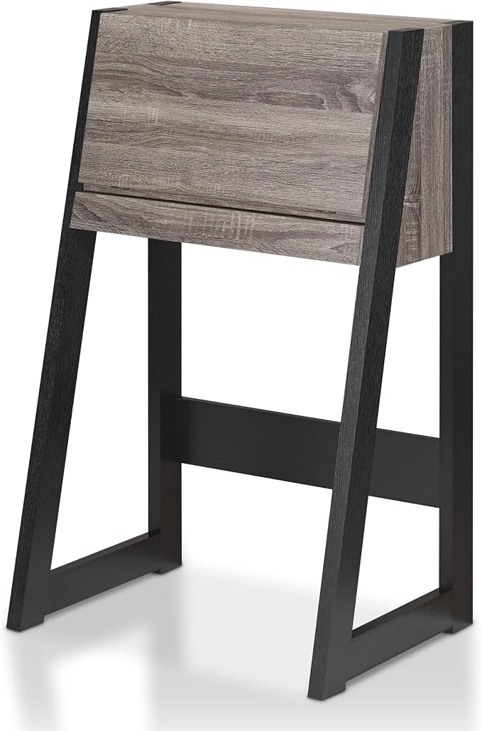 Furniture of America Thelos Drop-Down Surface Cabinet Storage, Computer Desk, Modern Simple Style Desk for Home Office, Study Student Writing Desk