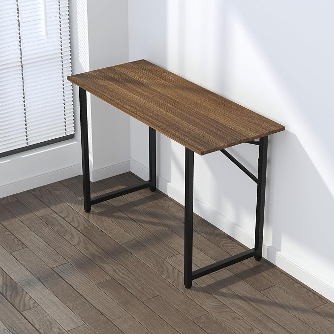 Lutown-Teen Folding Computer Desk 47 inch Writing Gaming Computer Camping Table, No Assembly Required Home Office Desk, Espresso