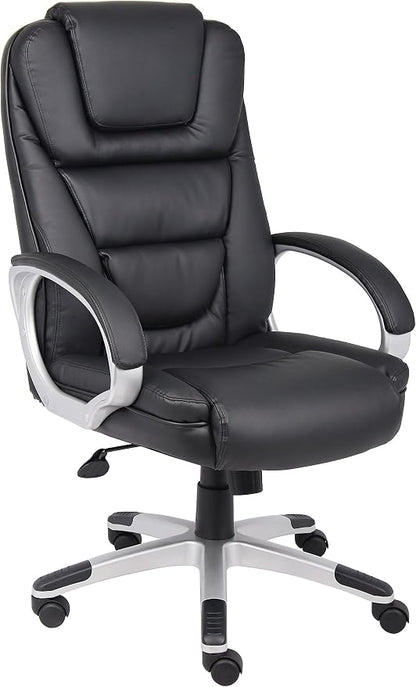 Boss Black No Tools Required Executive Leather Chair