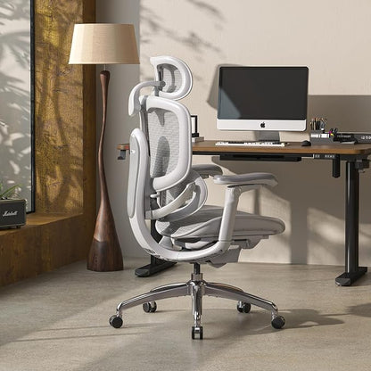 SIHOO Doro C300 Pro V2 Ergonomic Office Chair Without Footrest, Full-Body Adaptive Support, 8D Armrests & Breathable Mesh, Comfy High Back Computer Desk Chair for Long Hours, 135° Recline (White)