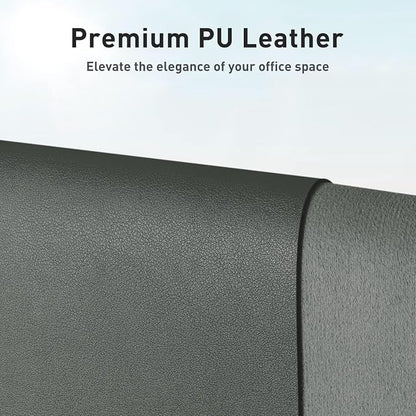 Aothia Leather Desk Pad Protector, Office Desk Mat, Large Mouse Pad, Non-Slip PU Leather Desk Blotter, Laptop Desk Pad, Waterproof Desk Writing Pad for Office and Home (48"x17", Jungle Green)