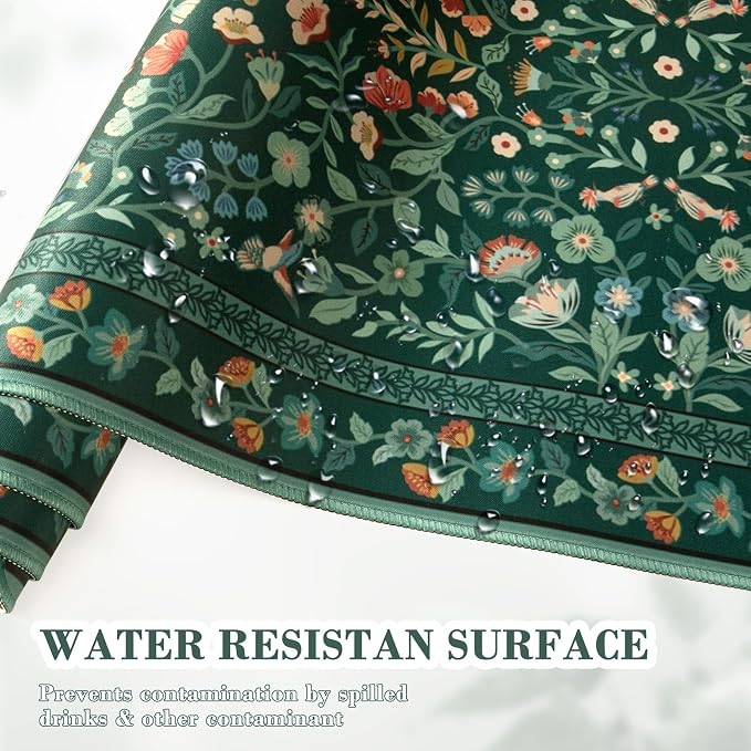 iCasso Desk Mat for Keyboard and Mouse, Large Mouse Pad, Desk Pad Mat, Anti-Slip Big Mousepad with Stitched Edges for Computer Desktop(Deep Green)