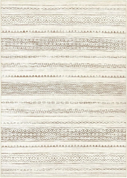 Nakagishi 6x8 Area Rug Living Room: Washable Boho Large Neutral Modern Soft Farmhouse Rugs Stain Resistant Indoor Floor Non-Slip Carpet for Bedroom Nursery Kids Playroom Office Dining Room- Brown