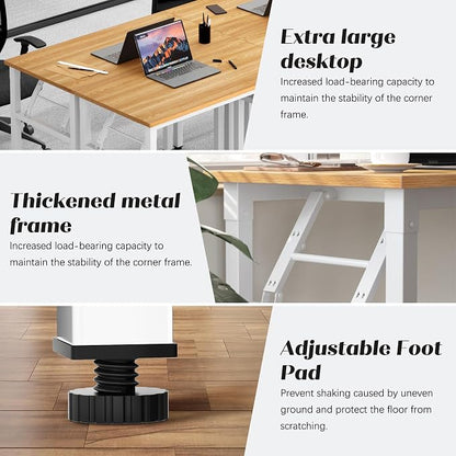 Need Office Computer Desk -35.8 L Sturdy and Heavy Duty Folding Laptop Table,Writing Table/Home Office Desk/Sewing Table, No Assembly Required, Teak & White Frame