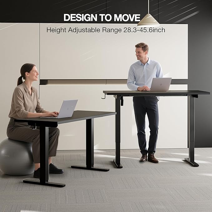 Acrolix Electric Standing Desk, Height Adjustable Home Office Desk with Memory Presets & Cable Management,Black Sit Stand Desk for Work from Home, Ergonomic Computer Desk (63" x 24")
