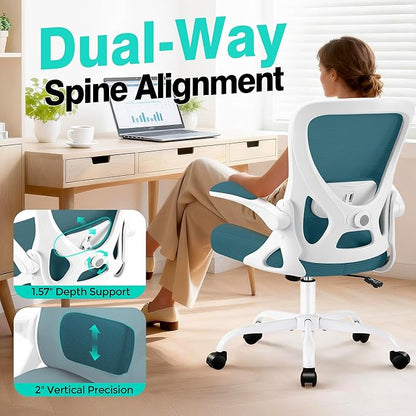 AreShark Office Chair - Ergonomic Breathable Mesh Desk Chair with Adjustable Lumbar Support and Flip-up Armrests - Executive High Back Rolling Swivel Comfortable Computer Gaming Chair for Home Office