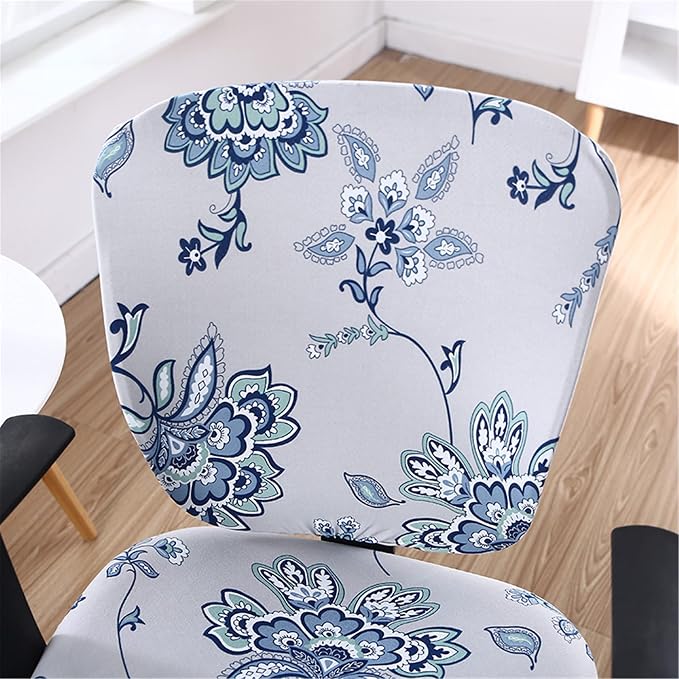 Jinzio Computer Office Chair Cover - Split Protective & Stretchable Cloth Polyester Universal Desk Task Chair Chair Covers Stretch Rotating Chair Slipcover (Light Grey Mimosa)