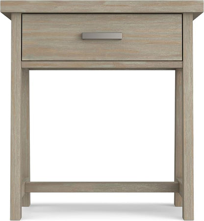 SIMPLIHOME Sawhorse SOLID WOOD 24 Inch Wide Modern Industrial Bedside Nightstand Table in Distressed Grey, For the Living Room and Bedroom