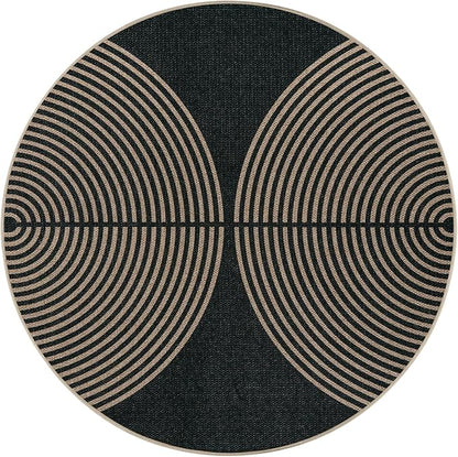 Lahome Enfys Modern Rainbow Round Washable Rug, 3ft Circular Indoor Outdoor Entryway Patio Rug, Farmhouse Non Slip Non Shedding Small Round Carpet for Bedroom Porch Living Room Decor