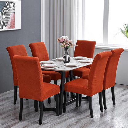 Stretch Chair Covers for Dining Room Set of 2, Removable Washable Dining Room Chair Covers, Dining Chair Slipcovers Seat Protector, Great for Home and Banquet Decor (Pureed Pumpkin, 2 Pack)