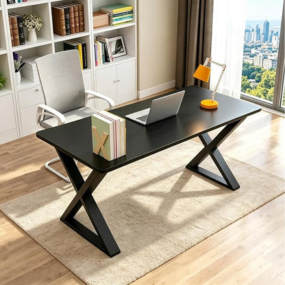 QLLY One-Piece Wood Tabletop, Replacement Board Desktop, Universal Countertop for Table and Workstation (Black, 39.3x23.6 inch)