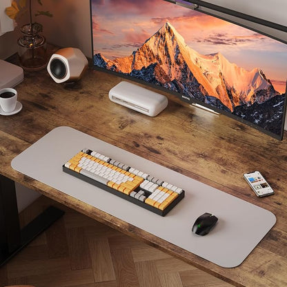 WALKINGDESK 48x24 Inches Height Adjustable Electric Standing Desk with 2 Hooks for Home Office, Ergonomic Sit Stand up Desk with Splice Board, Rustic Brown