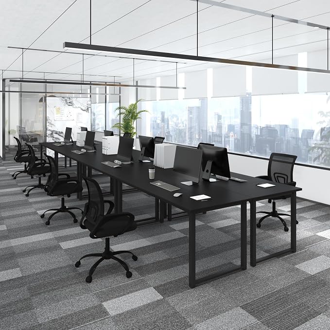 Bonzy Home 24FT Conference Table, Modern Large Meeting Table Office Desks for 28 Person, Long Rectangle Table with Sturdy Metal Frame, 8PCS, 284" D x 64" W x 30" H, Black