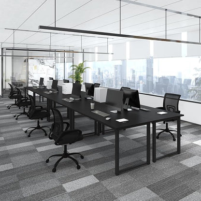 Bonzy Home 24FT Conference Table, Modern Large Meeting Table Office Desks for 28 Person, Long Rectangle Table with Sturdy Metal Frame, 8PCS, 284" D x 64" W x 30" H, Black