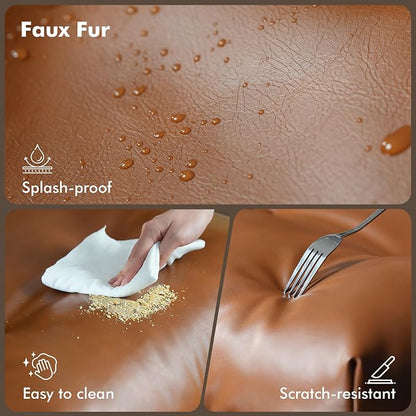 Faux Leather Executive Office Chair - Big and Tall Ergonomic Home Office Chair,Computer Desk Chair with Lumbar Support,Adjustable Task Chair Swivel Rolling PC Chair with Wheels,PU,Brown