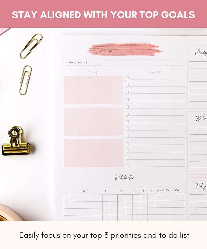 Lamare Weekly Planner Notepad – Premium Undated Weekly To Do List Notepad