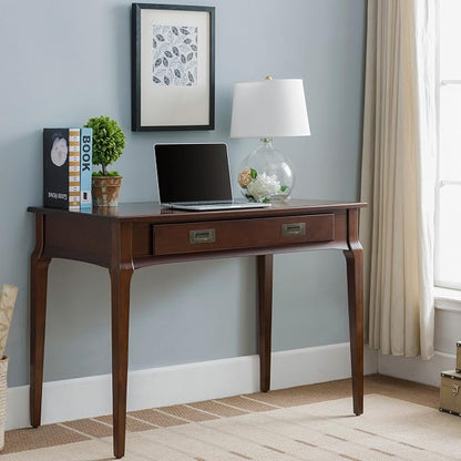 Leick Home Stratus Home Office Desk, Solid Wood, Drop-Front Keyboard Drawer, Easy Assembly, Writing Desk, Heartwood Cherry, 24.0 in. L x 42.0 in. W x 30.0 in. H, 22400