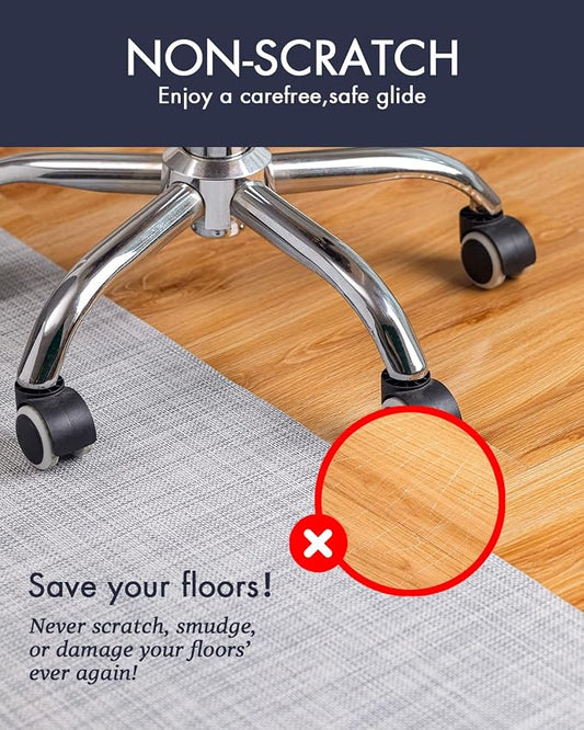 Baroyal Office Chair Mat for Hardwood Floor Under Desk Computer Rolling Chair Mat for Wood/Tile Floor Non-Slip Heavy Duty Desk Rug PVC Plastic Hard Floor Protector 48" x 60" (Mist)