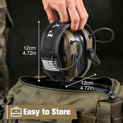 Electronic Shooting Ear Protection w/Gel Pads, 23dB NRR Active Noise Reduction & 3X Amplification Headset for Shooters