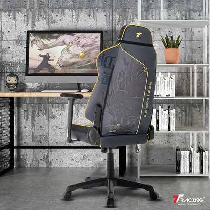 TTRACING Jujutsu Kaisen Geto Gaming Chair with Upgraded Spring Cushion | Premium PU leather 440lbs seat, ideal for home office setup. Features 4D armrests and 135° recline to eliminate fatigue.