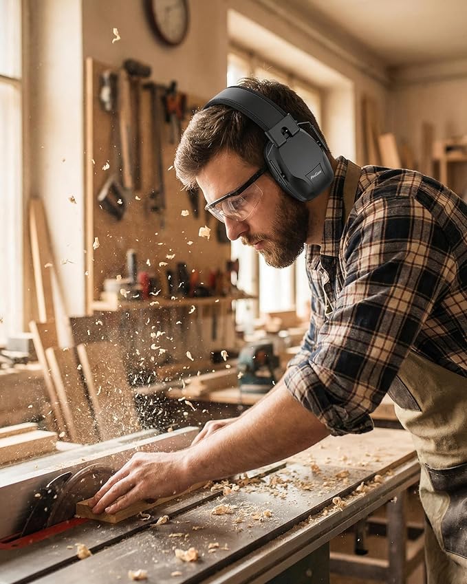 ProCase Noise Reduction Ear Muffs SNR 29dB, Hearing Protection Headphones for Adults, Adjustable Soundproof Ear Defenders