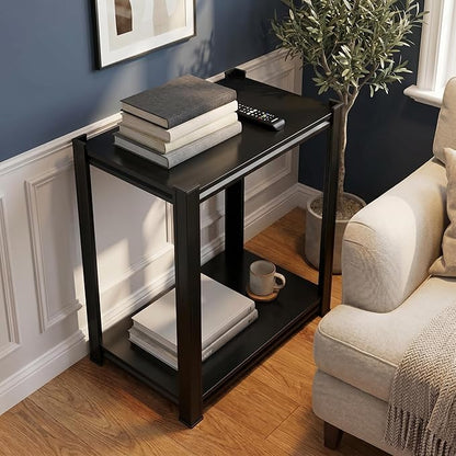 2 Tier Metal Bookshelf, Adjustable Tall Bookcase, Heavy Duty 1200 LBS Modern Deep Book Shelf, Bolt-Free Storage Shelves for Living Room, Home Office, Garage, 15.7" W x 15.7" D x 22.0" H