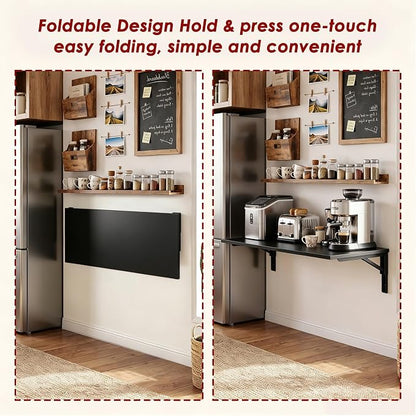 Need Wall Mounted Desk - Heavy Duty Folding Work Table Length 36" Width 20"/Small Space Hanging Desk Perfect Addition to Home/Office/Kitchen & Dining Room AC15CB(9050)