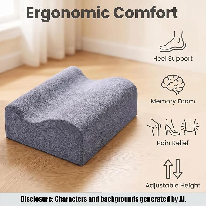 Work Foot Rest Under Desk,Comfort Foot Rest for Couch | Foot Rest For Under Desk at Work,At Soft Ergonomic Footrest,Support Foot Pillow,Heel Chair,Leg Elevation Pillow blue