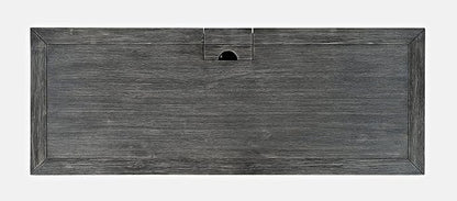 Jofran Mid-Century Modern Acacia Wood Writing Desk with 3 Drawers and USB Charging Port, 48 Inch Computer Desk for Home Office Work, Platinum