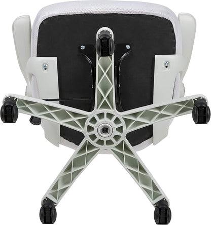 Flash Furniture Porter High-Back Swivel Office Chair with Adjustable Lumbar Support and Height, Ergonomic Mesh Desk Chair with Flip-Up Armrests, White