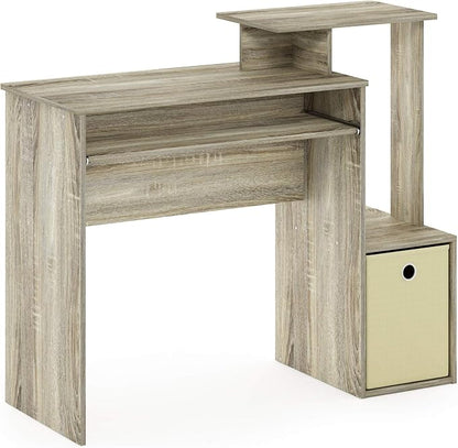 Furinno Econ Multipurpose Home Office Computer Writing Desk, Sonoma Oak/Ivory