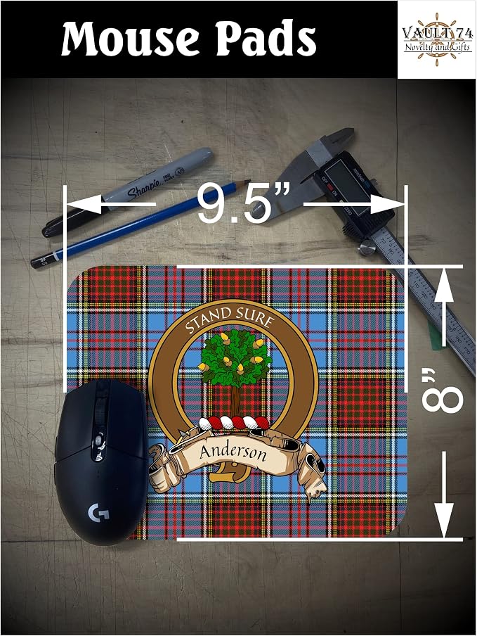 Anderson Scottish Clan Computer Mouse Pad (Crest and Tartan)