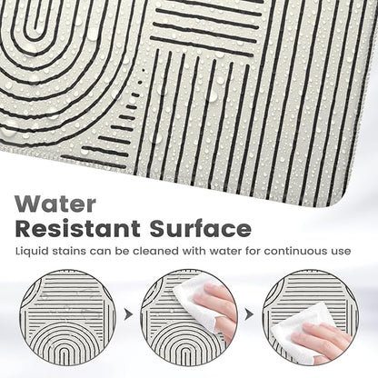 iCasso White Desk Matt for Desktop, Cute Desk Pad Mat, Large Mouse Pad, Anti-Slip Big Mousepad with Stitched Edges, Keyboard Pad for Computer(White)