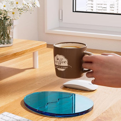 Acrylic Coaster Decorative Plates,Office Desk Accessories, Clear Dinosaur Egg Shape Coffee Cup Decor, Perfect for Tabletop Protection and Display.