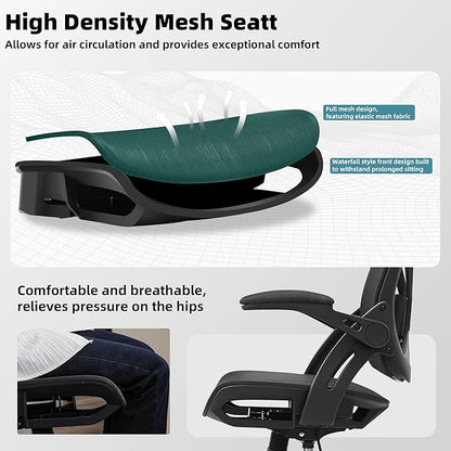 Ergonomic Office Chair, Comfy Computer Desk Chair with Adjustable Lumbar Support,Tilt Function, Comfy Wide Seat, Swivel Executive Computer Desk Chairs for Company and Home