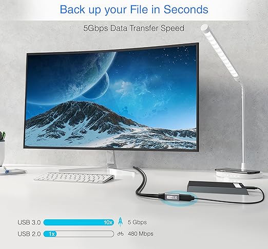 BlueRigger Active USB 3.0 Extension Cable 32FT (5 Gbps USB Extender Cord, in-Wall CL3 Rated) - Long USB Extension Cable for Webcam, VR Headset, Printer, Hard Drive, Keyboard, Mouse