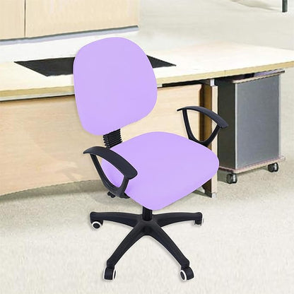 Smiry Stretch Jacquard Office Computer Chair Covers, Removable Washable Universal Desk Rotating Chair Slipcovers Protector, Seat + Backrest Cover, Lavender