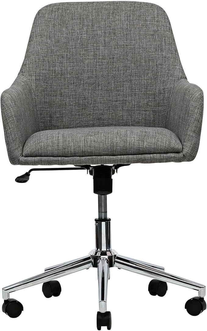 Workspace by Alera Mid-Century Task Chair, Supports Up to 275 lb, 18.9" to 22.24" Seat Height, Gray Seat, Gray Back