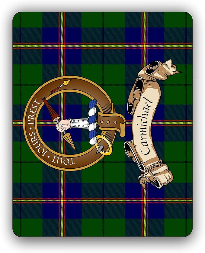 Carmichael Scottish Clan Tartan Crest Computer Mouse Pad
