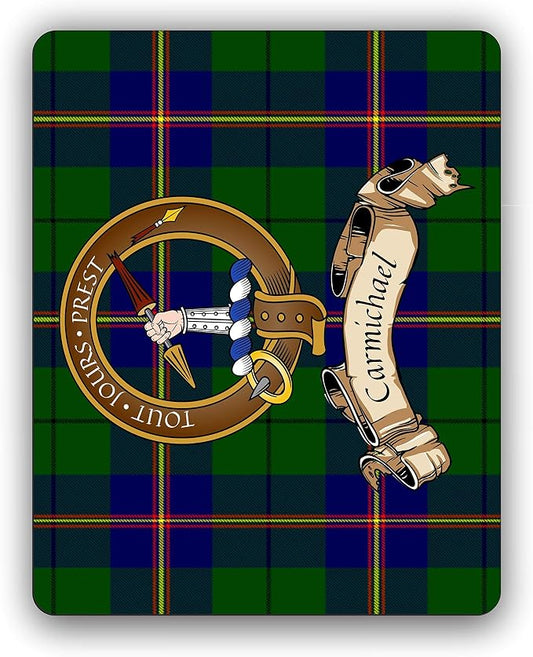 Carmichael Scottish Clan Tartan Crest Computer Mouse Pad